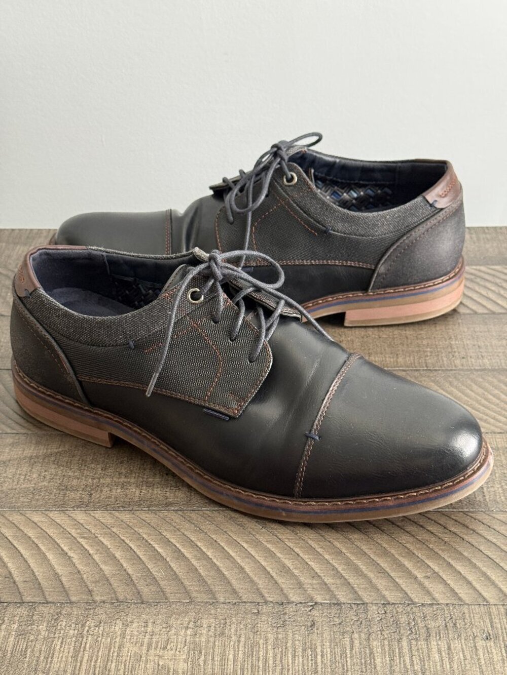 Freeman Hudson F220009 Black Oxford  Derby Dress Shoes Men's Size 10.5W